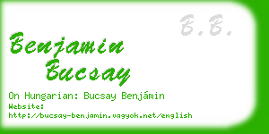 benjamin bucsay business card