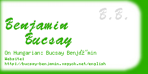 benjamin bucsay business card